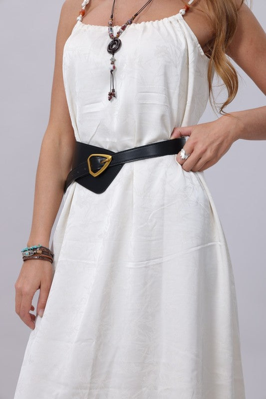 Asymmetrical Buckle Wide Waist Belt – Millie and Joy display picture 3