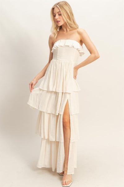 Tiered Strapless Ruffle Dress large Tiered Strapless Ruffle Dress large