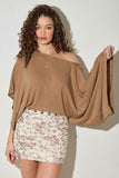 One Shoulder Knit Drape Top