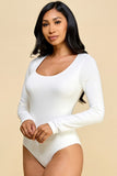 Scoop Neck Bodysuit Long Sleeve