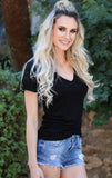V-neck stretch tee
