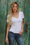 V-neck stretch tee