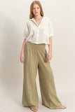 Smocked Waist Wide-leg Pants