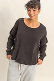 Mineral Washed Waffle Knit Top