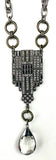 NK TWISTED CHAIN. LINKS & DECO BLING PENDANT W/GLASS DROP