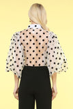 Polka Dot Organza Puff Top