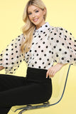 Polka Dot Organza Puff Top