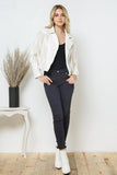 White Faux Leather Moto Fringe Jacket