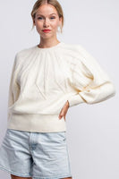 Cozy Braided Knit Creamsicle Sweater