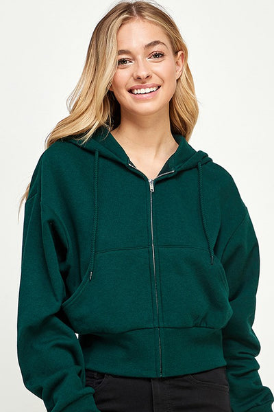 Cropped Zip Hoodie