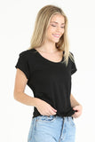 Slubby Scoop Neck T Shirt