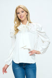 Satin Tie-Front Blouse