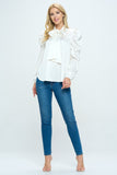 Satin Tie-Front Blouse