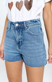 Acid Wash Denim Shorts -