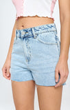 Acid Wash Denim Shorts -
