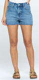 Acid Wash Denim Shorts -