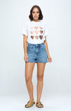 Acid Wash Denim Shorts -