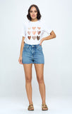 Acid Wash Denim Shorts -