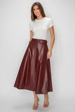 Full Faux Leather Skirt