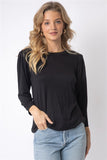 Shoulder Pad Puff Midi Sleeve Top