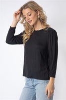 Shoulder Pad Puff Midi Sleeve Top
