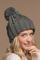 Knitted Basic Beanie with Pompom