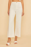 STRETCH HIGH RISE WIDE LEG CROPPED DENIM JEAN