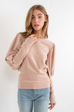 Brushed Puff Sleeve Top