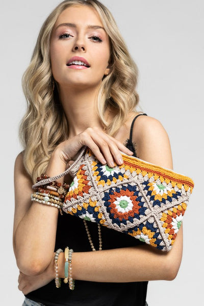 Handmade Crochet Tile Pouch