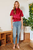 Ruby Red bow blouse