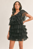 Mesh tiered dress