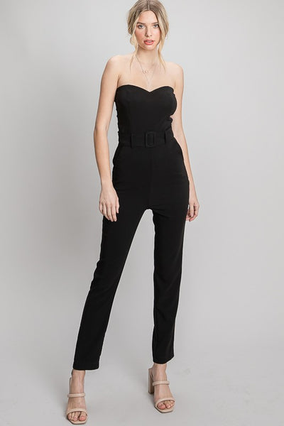 Square Buckled Bustier Jumpsuit
