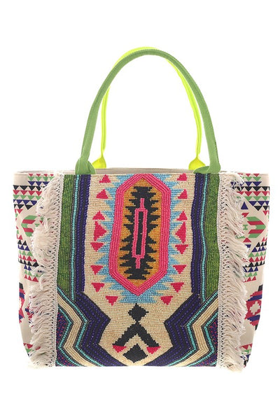 Screen printed Beach Tote