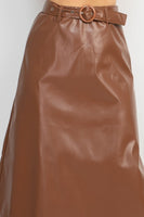 A-line Faux Leather Skirt