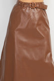 A-line Faux Leather Skirt