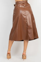 A-line Faux Leather Skirt