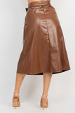 A-line Faux Leather Skirt