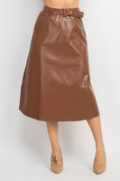A-line Faux Leather Skirt