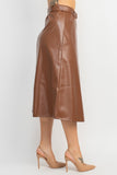 A-line Faux Leather Skirt
