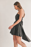 Back Ribbon Detailed Tube Mini Dress