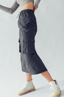 Elastic Waist Cargo Midi