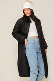 Longline Padded Snap Button Coat