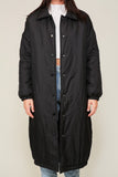 Longline Padded Snap Button Coat
