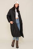 Longline Padded Snap Button Coat