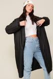 Longline Padded Snap Button Coat