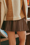 Faux Leather Pleated Skirt