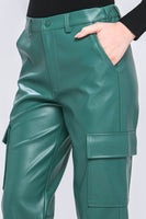 Faux Leather Cargo Pants