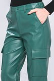 Faux Leather Cargo Pants