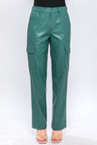 Faux Leather Cargo Pants