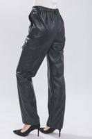 Faux Leather Cargo Pants